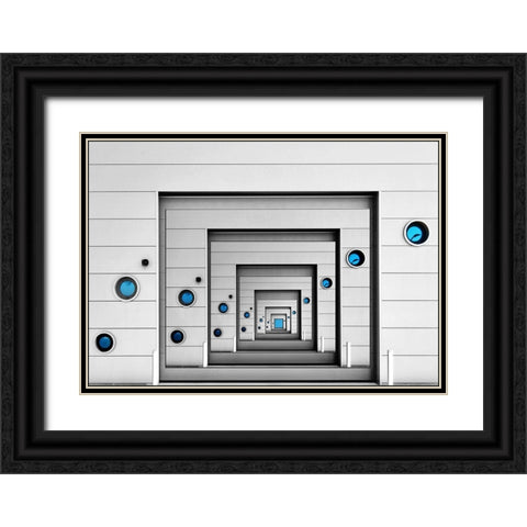 Blue Desire Black Ornate Wood Framed Art Print with Double Matting by van Maastricht, Henk