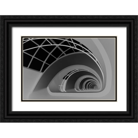 Antwerp-Stairs Black Ornate Wood Framed Art Print with Double Matting by Niezen, Jan