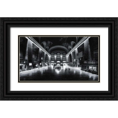 6:16 A.M. Black Ornate Wood Framed Art Print with Double Matting by De La, Javier