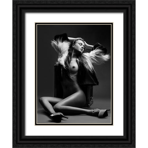 Sensuality Black Ornate Wood Framed Art Print with Double Matting by Krystynek MQEP, Martin