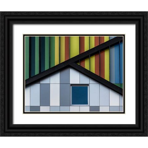 The Color Symphony Black Ornate Wood Framed Art Print with Double Matting by Van Den, Jef