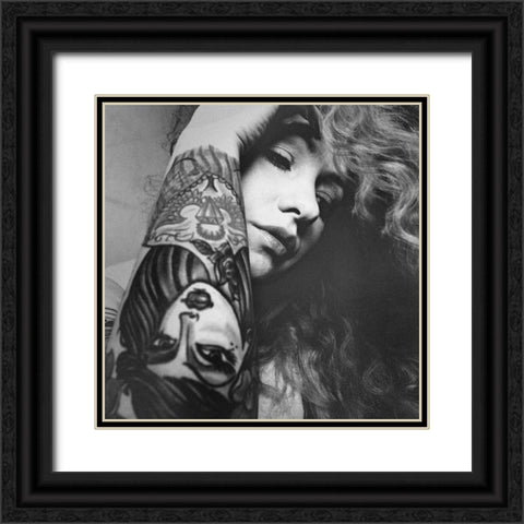 Faces Black Ornate Wood Framed Art Print with Double Matting by Mariola