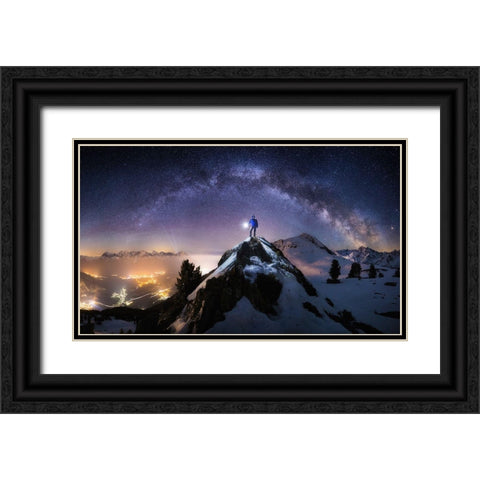 Per Aspera Ad Astra Black Ornate Wood Framed Art Print with Double Matting by Nicholas Roemmelt, Dr.