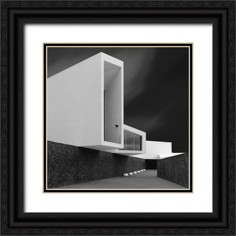 White Walls Black Ornate Wood Framed Art Print with Double Matting by Azevedo, Olavo