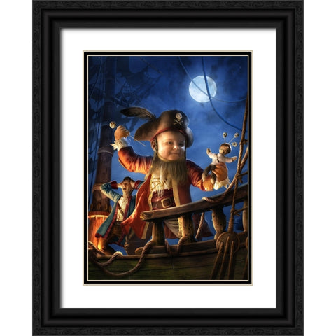 Voodoo Child Black Ornate Wood Framed Art Print with Double Matting by Kiciak, Christophe