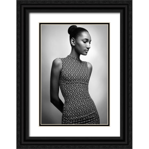 Muse Black Ornate Wood Framed Art Print with Double Matting by Peeters, Bart