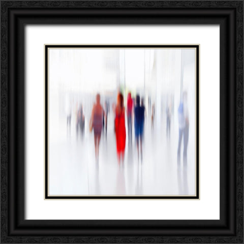 Women In Red Black Ornate Wood Framed Art Print with Double Matting by Ohlendorf, Anette