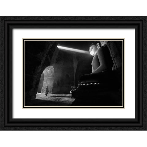 The Great Buddha Black Ornate Wood Framed Art Print with Double Matting by Song, Gunarto