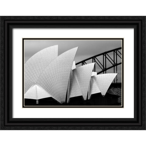 Opera House Sydney Black Ornate Wood Framed Art Print with Double Matting by Van Zaane, Alida