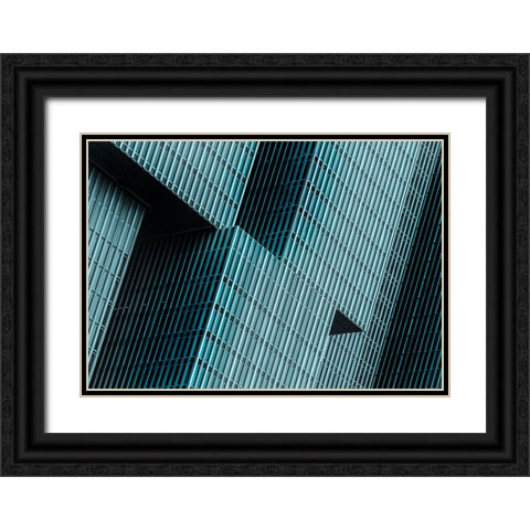 Lines And Angles Black Ornate Wood Framed Art Print with Double Matting by Dixon, Colin