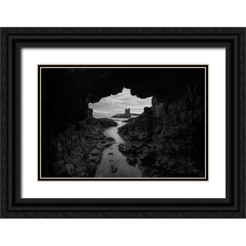 Cathedral Rocks Black Ornate Wood Framed Art Print with Double Matting by De Groote, Edwin