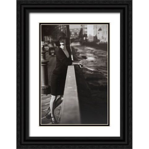 Mela Black Ornate Wood Framed Art Print with Double Matting by Renzulli, Antonella