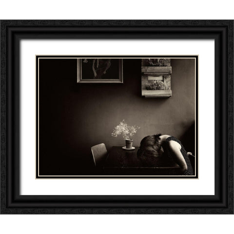Grief Black Ornate Wood Framed Art Print with Double Matting by Dirven, Ton