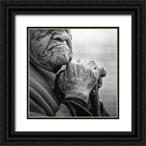 Traces Black Ornate Wood Framed Art Print with Double Matting by Gomez, Paul