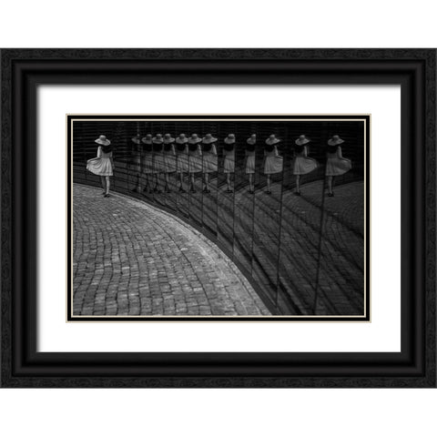 Posing Black Ornate Wood Framed Art Print with Double Matting by Dong Hee, Han