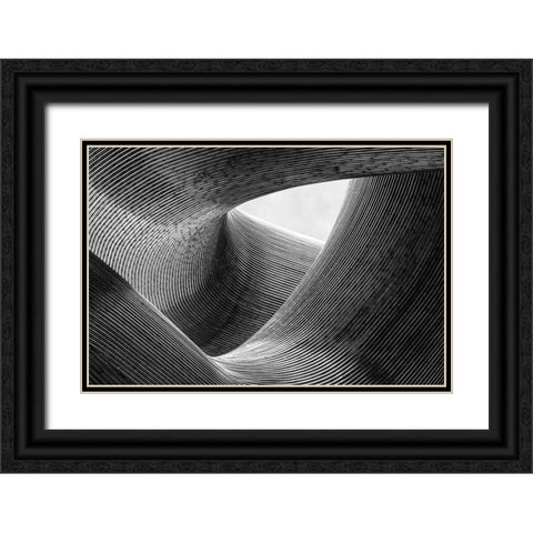 Lines Black Ornate Wood Framed Art Print with Double Matting by Pfeiffer, Peter