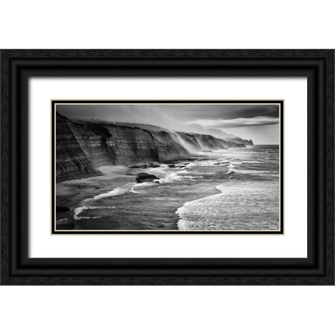Magoito Beach Black Ornate Wood Framed Art Print with Double Matting by Tomaz Silva, Filipe