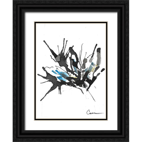 Flower Abstract Black Ornate Wood Framed Art Print with Double Matting by Carroccio, Lisa