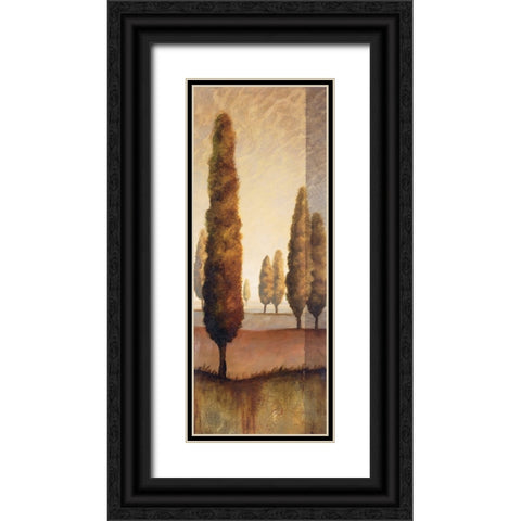 Toscany Tree Panel II Black Ornate Wood Framed Art Print with Double Matting by Unknown