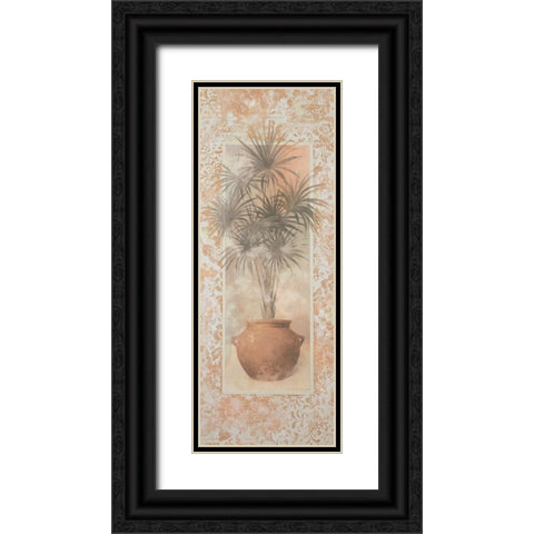 Potted Palm Panel I Black Ornate Wood Framed Art Print with Double Matting by Unknown