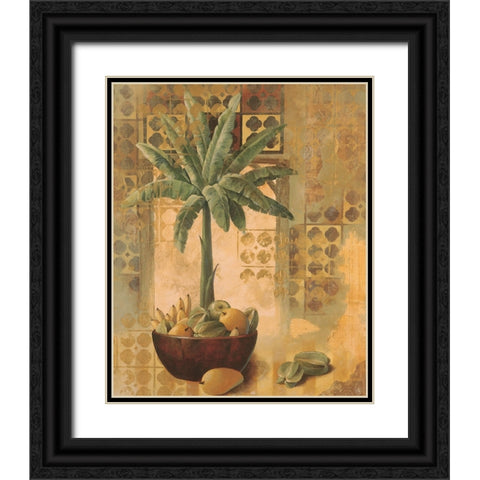 Potted Palm with Fruit II Black Ornate Wood Framed Art Print with Double Matting by Unknown