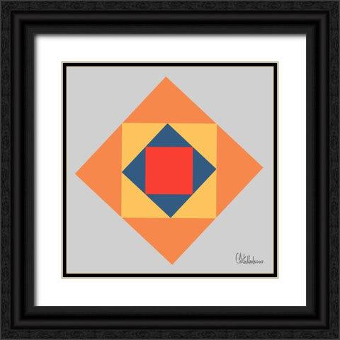 A Game with Abstract Shapes IX Black Ornate Wood Framed Art Print with Double Matting by Medeiros, Celito