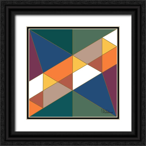 A Game with Abstract Shapes XVIII Black Ornate Wood Framed Art Print with Double Matting by Medeiros, Celito