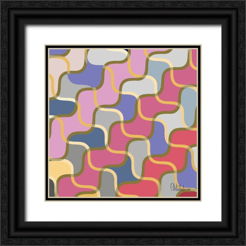 A Game with Abstract Shapes XXVIII Black Ornate Wood Framed Art Print with Double Matting by Medeiros, Celito