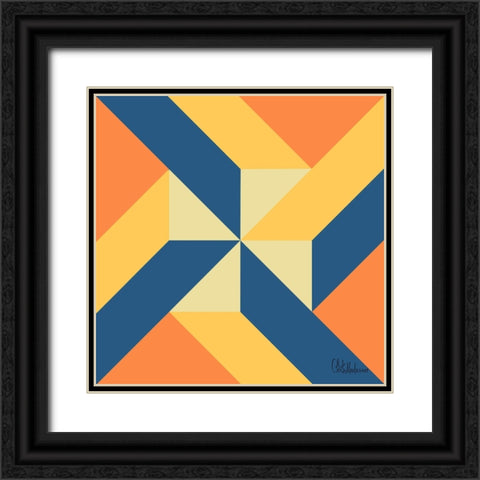 A Game with Abstract Shapes XXXI Black Ornate Wood Framed Art Print with Double Matting by Medeiros, Celito
