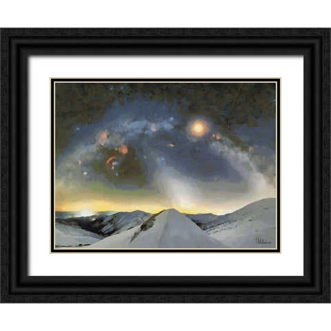 Milky Way XI Black Ornate Wood Framed Art Print with Double Matting by Medeiros, Celito