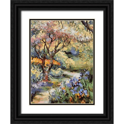 Landscapes in Monet Style XIV Black Ornate Wood Framed Art Print with Double Matting by Medeiros, Celito