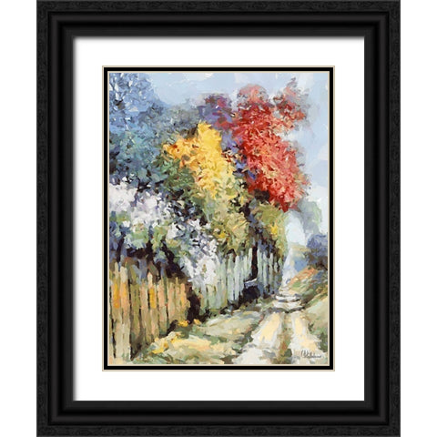 Landscapes in Monet Style XXVIII Black Ornate Wood Framed Art Print with Double Matting by Medeiros, Celito