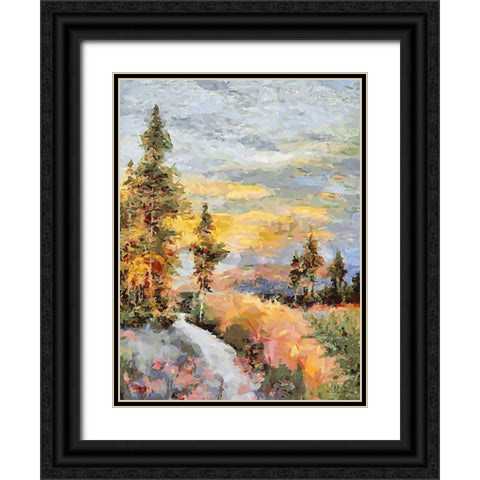 Landscapes in Monet Style XXIX Black Ornate Wood Framed Art Print with Double Matting by Medeiros, Celito