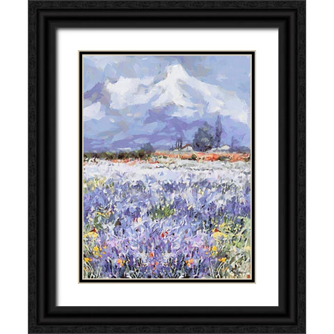 Landscapes in Monet Style XXX Black Ornate Wood Framed Art Print with Double Matting by Medeiros, Celito