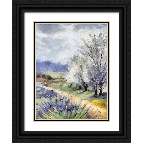 Landscapes in Monet Style XXXII Black Ornate Wood Framed Art Print with Double Matting by Medeiros, Celito