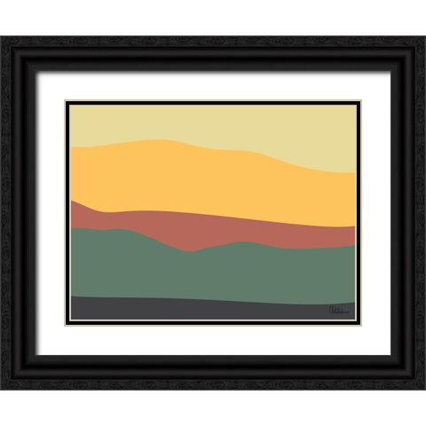 A Game with Abstract Shapes XXXII Black Ornate Wood Framed Art Print with Double Matting by Medeiros, Celito