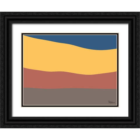 A Game with Abstract Shapes XXXIII Black Ornate Wood Framed Art Print with Double Matting by Medeiros, Celito