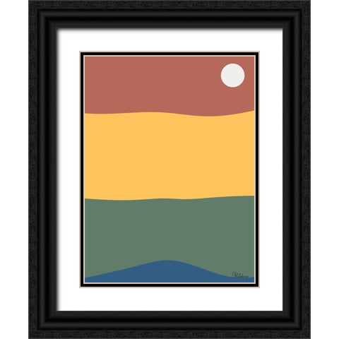 A Game with Abstract Shapes XXXV Black Ornate Wood Framed Art Print with Double Matting by Medeiros, Celito