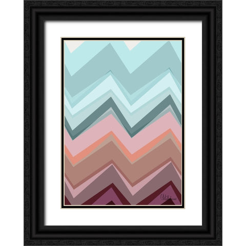 A Game with Abstract Shapes LIII Black Ornate Wood Framed Art Print with Double Matting by Medeiros, Celito