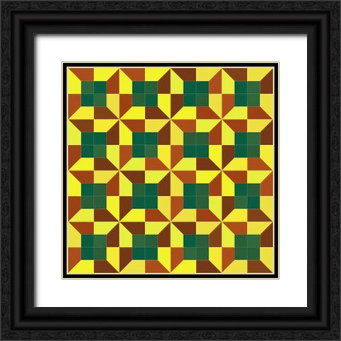 PinwheelTile1 Black Ornate Wood Framed Art Print with Double Matting by Tenoever, William