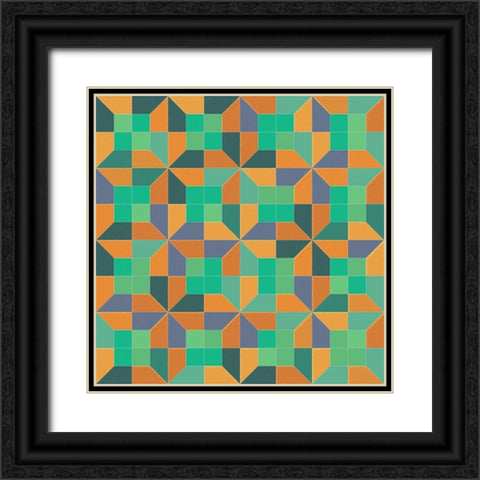PinwheelTile2 Black Ornate Wood Framed Art Print with Double Matting by Tenoever, William