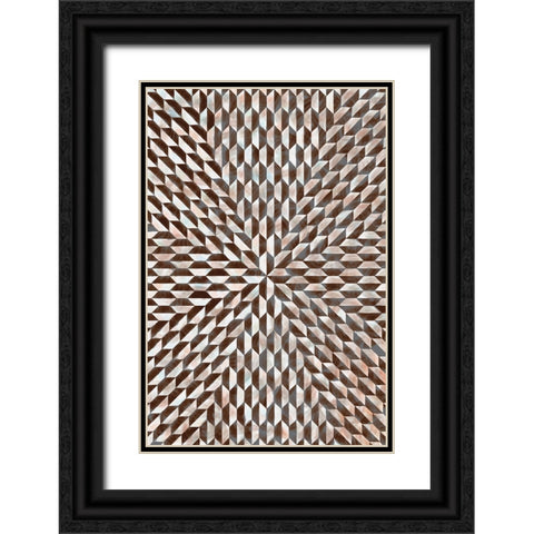 Cross Pattern 1 Black Ornate Wood Framed Art Print with Double Matting by Tenoever, William