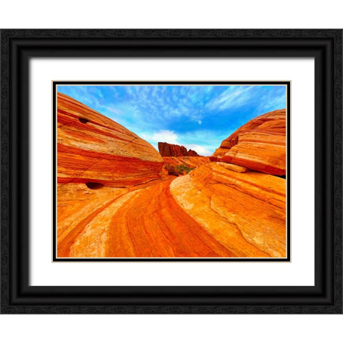 ValleyOfFire:Gibraltar Black Ornate Wood Framed Art Print with Double Matting by Tenoever, William