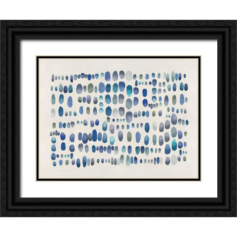 Playful Blue and Green III Black Ornate Wood Framed Art Print with Double Matting by Perry, Angela