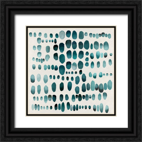 Playful Teal II Black Ornate Wood Framed Art Print with Double Matting by Perry, Angela