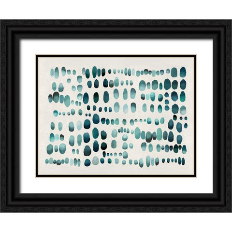 Playful Teal III Black Ornate Wood Framed Art Print with Double Matting by Perry, Angela