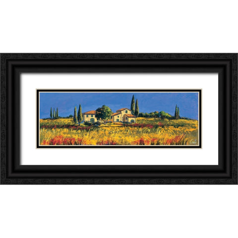 Campagna toscana Black Ornate Wood Framed Art Print with Double Matting by Corallo, Daniela