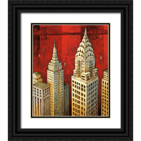 NYC II Black Ornate Wood Framed Art Print with Double Matting by Stewart, David