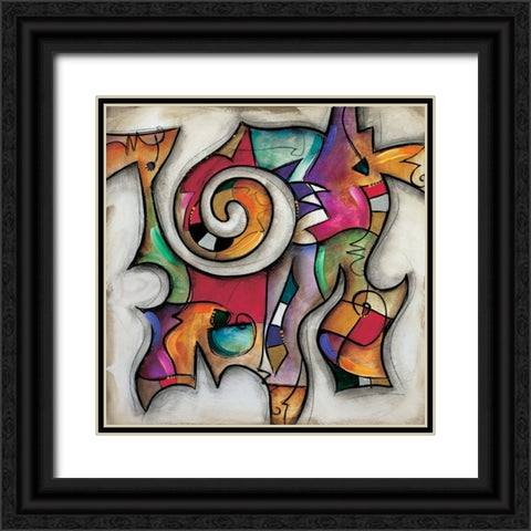 Swirl II Black Ornate Wood Framed Art Print with Double Matting by Waugh, Eric