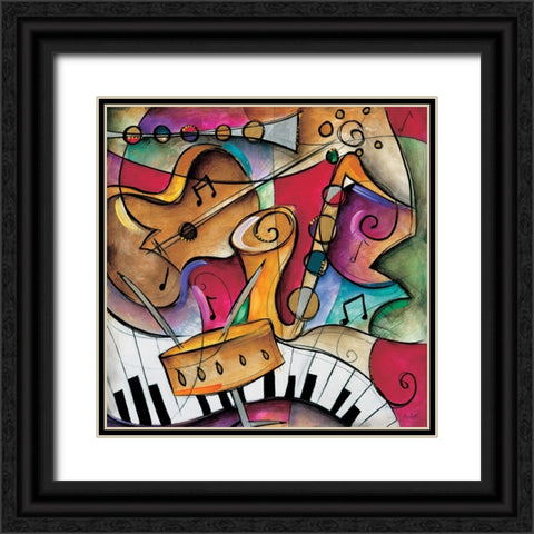 Jazz it Up II Black Ornate Wood Framed Art Print with Double Matting by Waugh, Eric